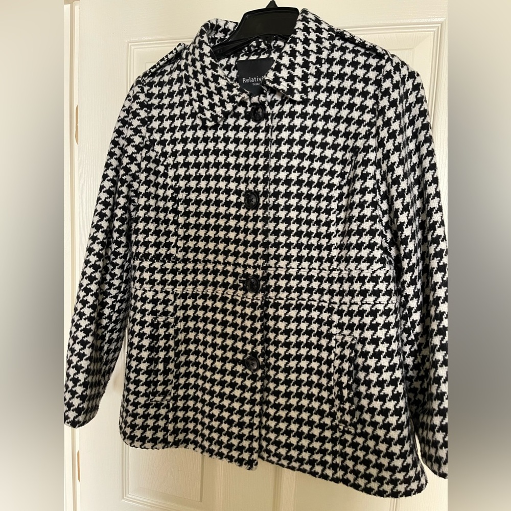Gently used houndstooth jacket